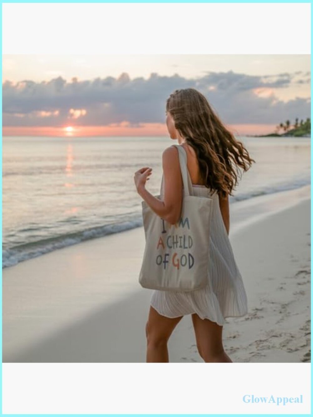 Canvas Tote Bag with Inner Zipper Pocket, 13.8 Inch Shoulder Bag - Picture 6 of 7